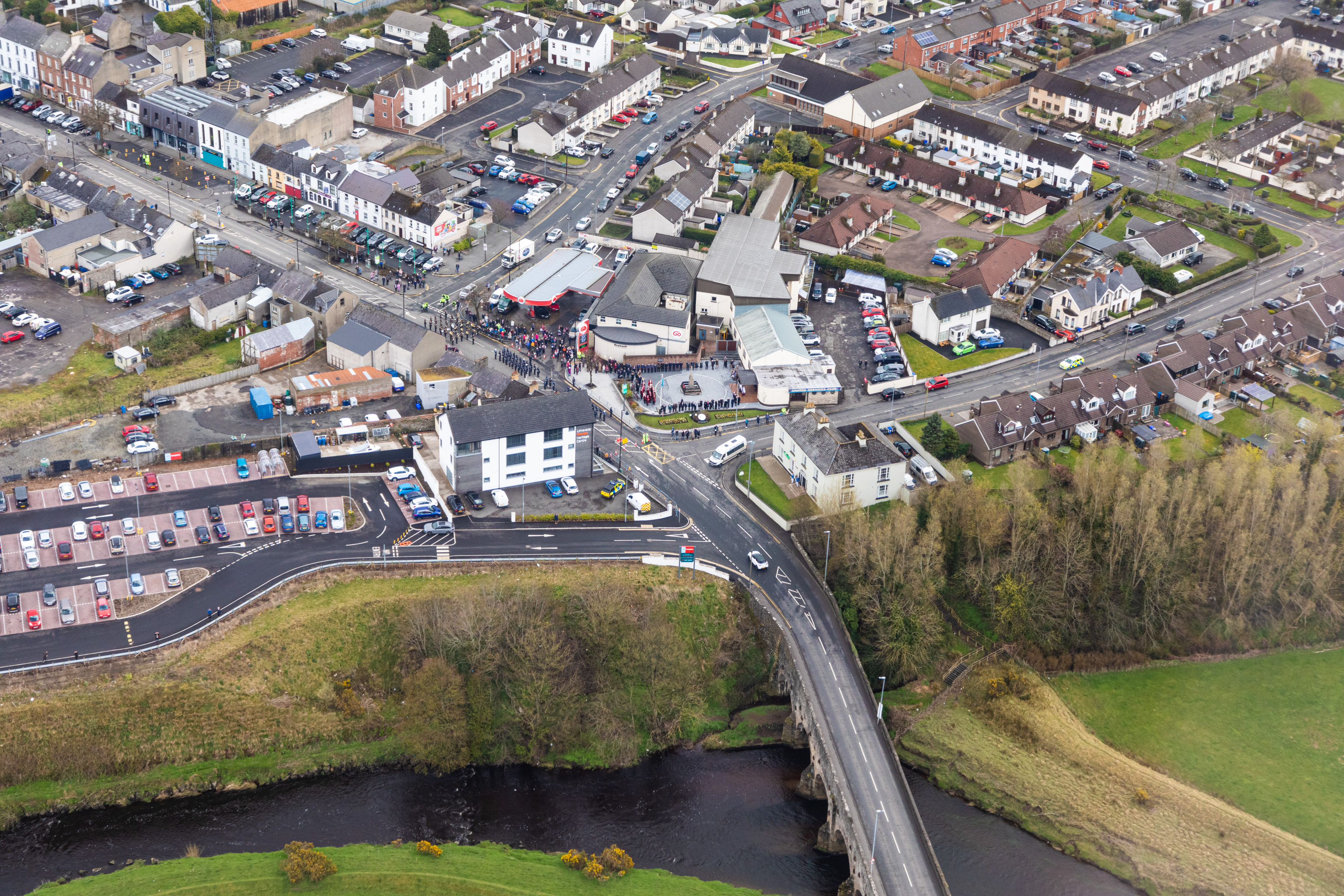 Birds eye shot over Limavardy.